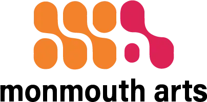 Modern logo with orange and pink connected shapes above company name.